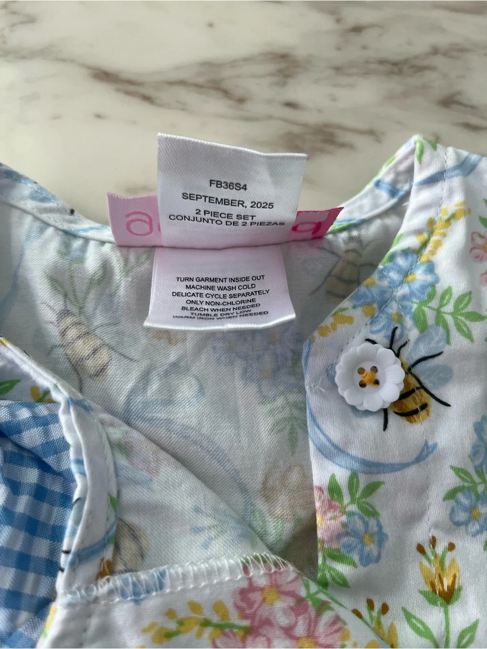 Cracker Barrel Baby Blue Floral Bee Tunic with Light Blue Leggings